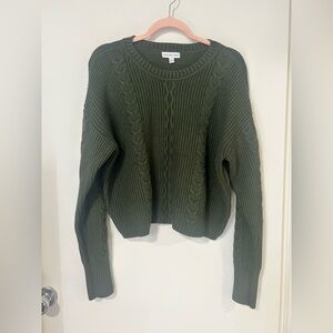Calvin Klein Jeans Olive Cable Crewneck Sweater